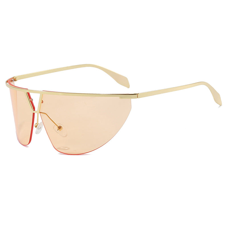 Damen futuristische Sonnenbrille mit schützendem Metallrahmen Brehn