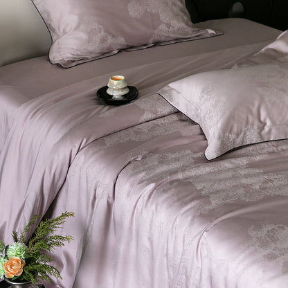 Fein-Jacquard Satin-Bettbezuggarnitur mit Ton-in-Ton-Muster und verdecktem Reißverschluss