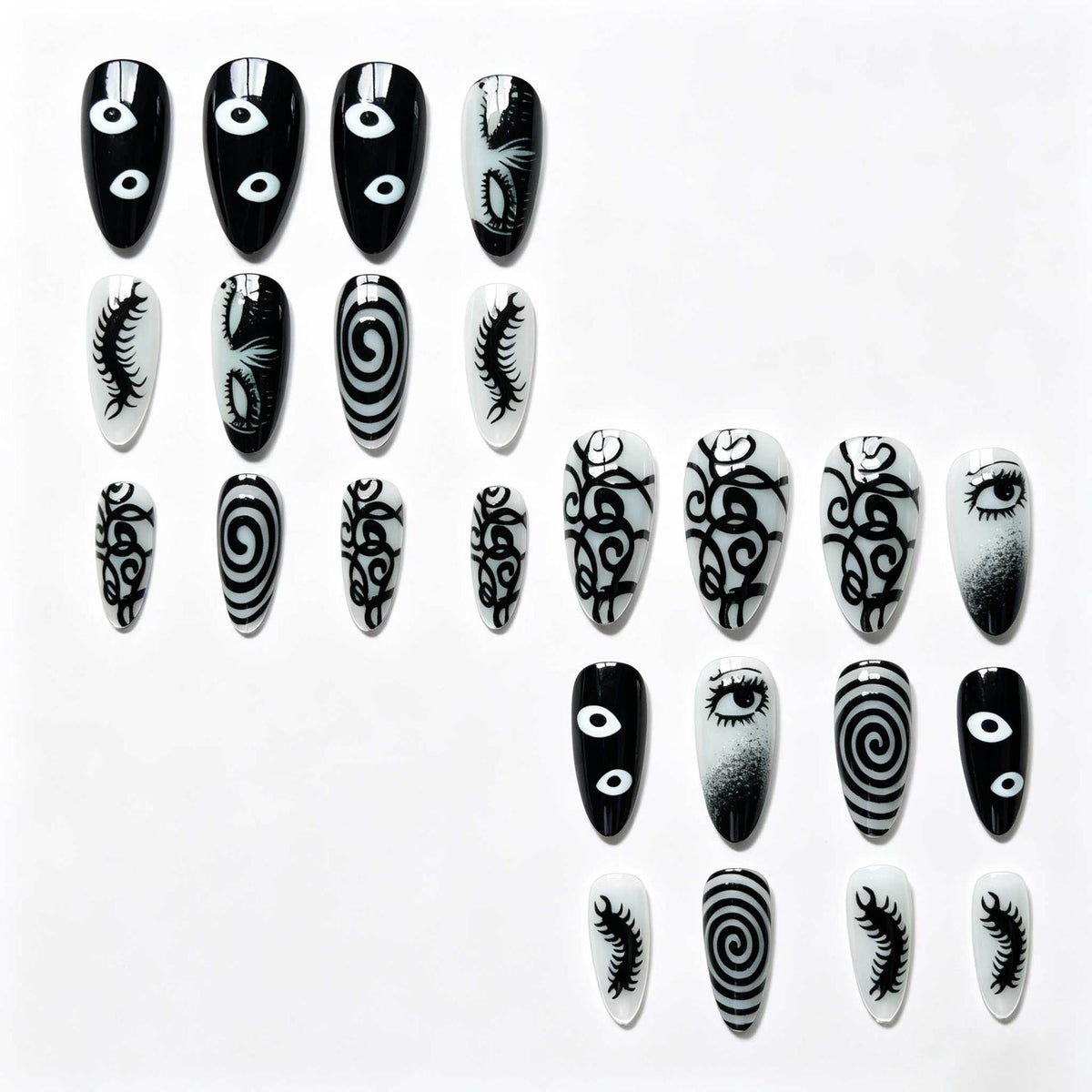 Künstlerisches von Halloween inspiriertes Nageldesign-Set
