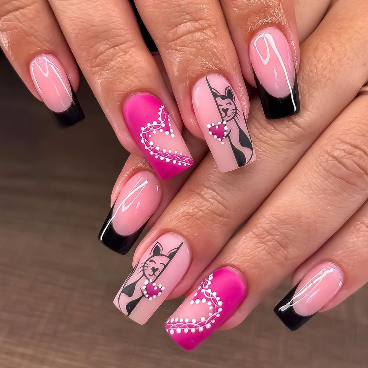 Künstlerisches katzenthematisches Nagelkunstset Brehn