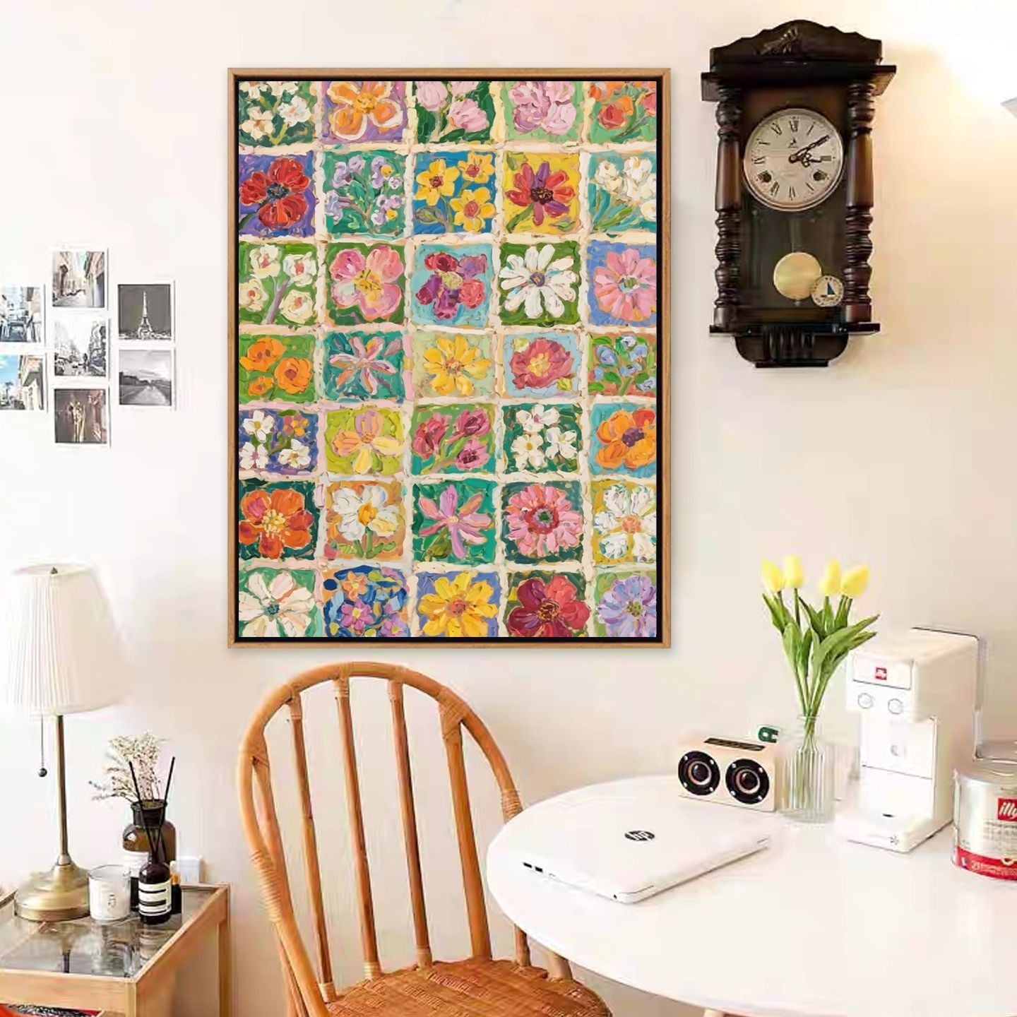 Farbige Blumendesign Leinwanddruck Brehn