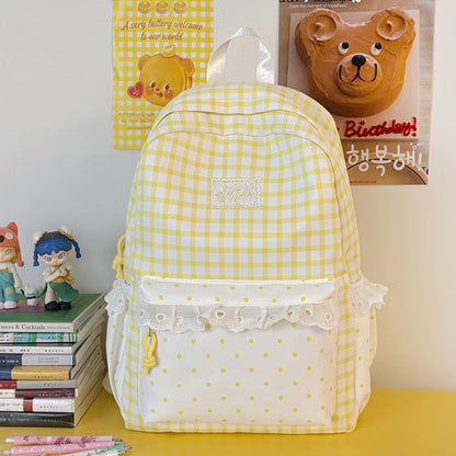 Stylische Gingham-Print Freizeit Rucksack Brehn