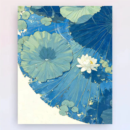 Zeitgenössischer Lotus-Blumen-Canvas-Kunstdruck Brehn