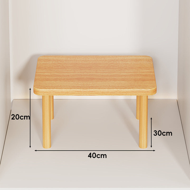 Höhenverstellbarer rechteckiger Holz-Riser-Tisch mit abnehmbaren runden Beinen