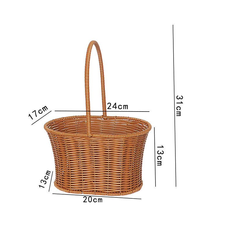 Handgefertigter Rattan Aufbewahrungskorb mit Griff Brehn