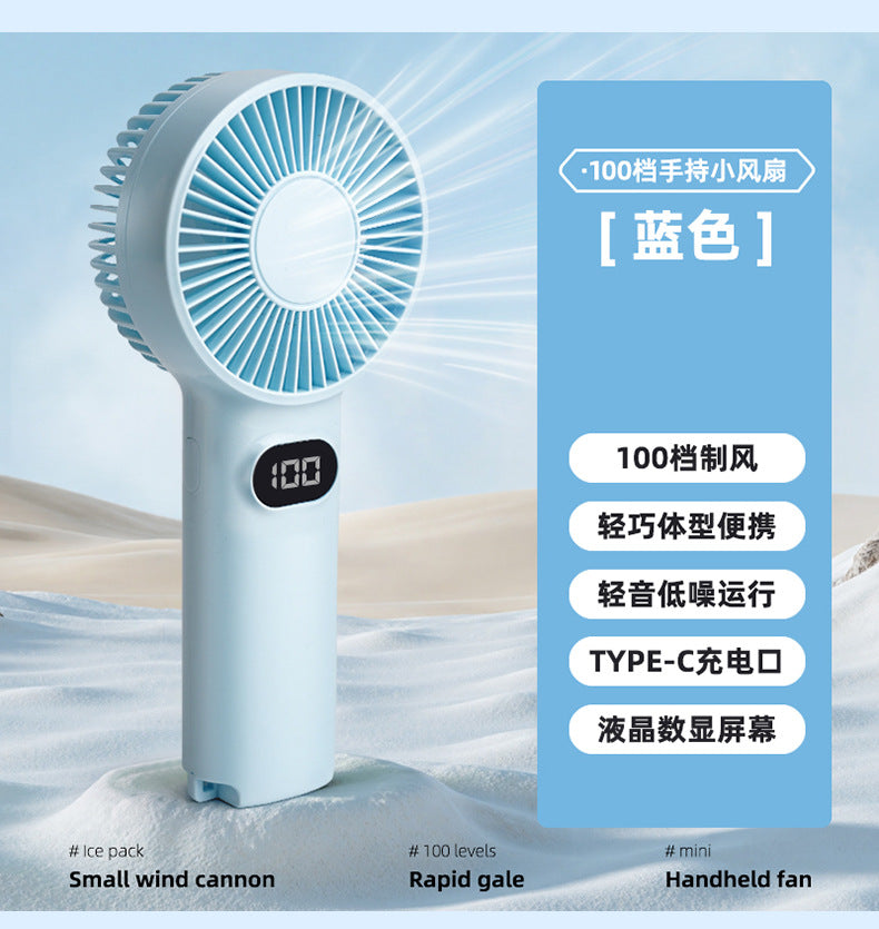 Damen tragbarer Mini-Ventilator mit 100 Geschwindigkeitsstufen und LCD-Anzeige Brehn