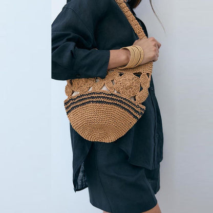 Gehäkelte Umhängetasche mit Floralem Design Brehn