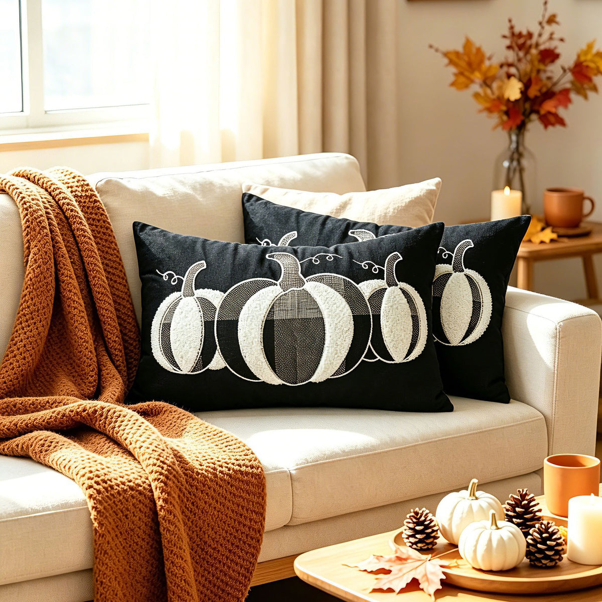 Halloween Sherpa Tufted Rückenstützen Kissenbezug