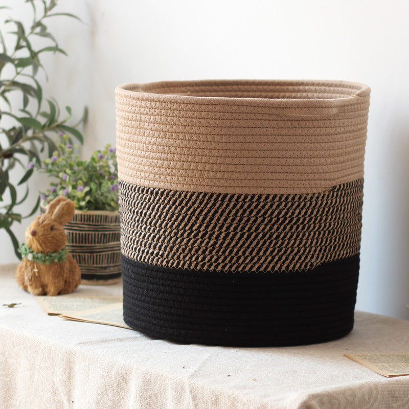 Moderner Aufbewahrungskorb mit grauem Strickmuster Brehn