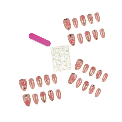Künstlerisches Floral Press-On Nagelset