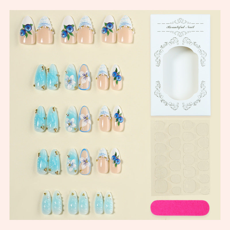 Dekorativer Floral Press-On Nail Set Brehn 1788495872