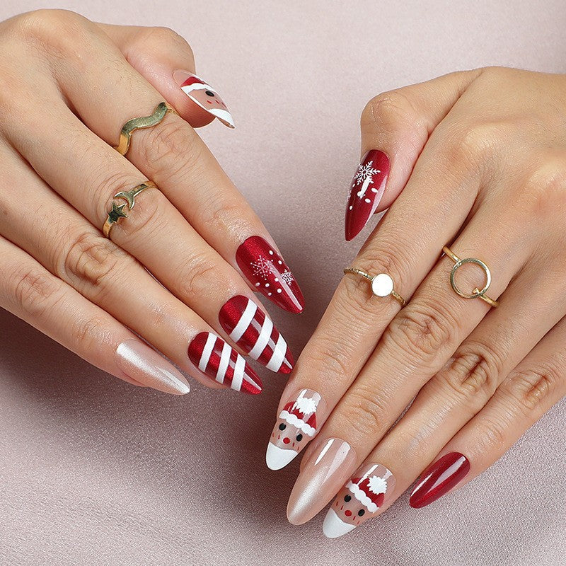 Kunstnagelset mit festlichem Weihnachtsdesign Brehn