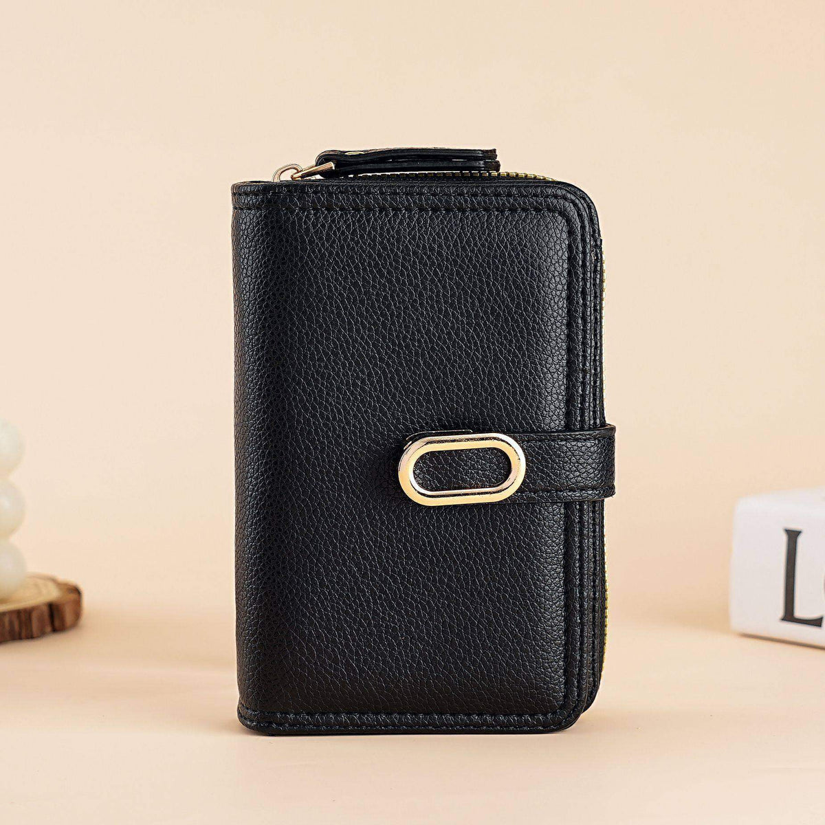 Elegante Leder Geldbörse mit Reißverschluss