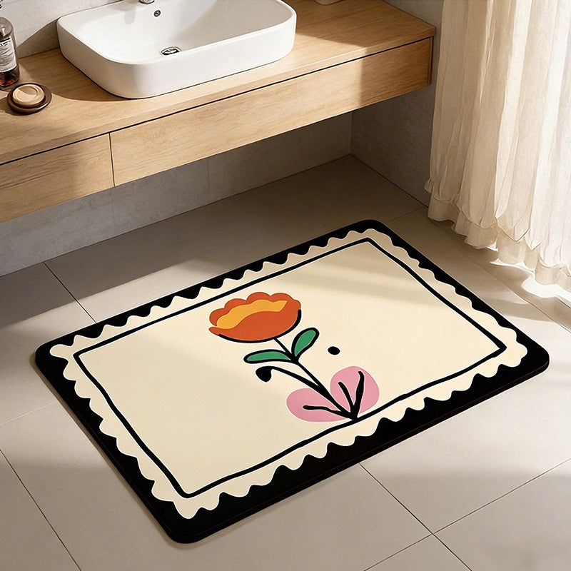 Dekorativer floral bedruckter Badematte Brehn