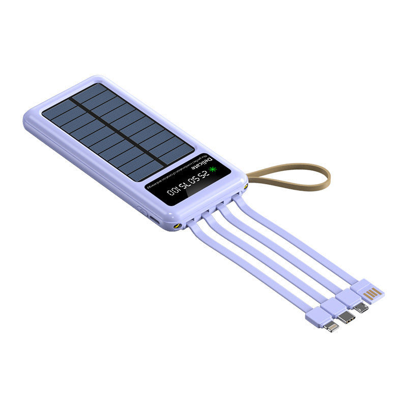 Solar-Powerbank mit Integriertem Licht und Multifunktionalem Usb-Ladekabel Brehn