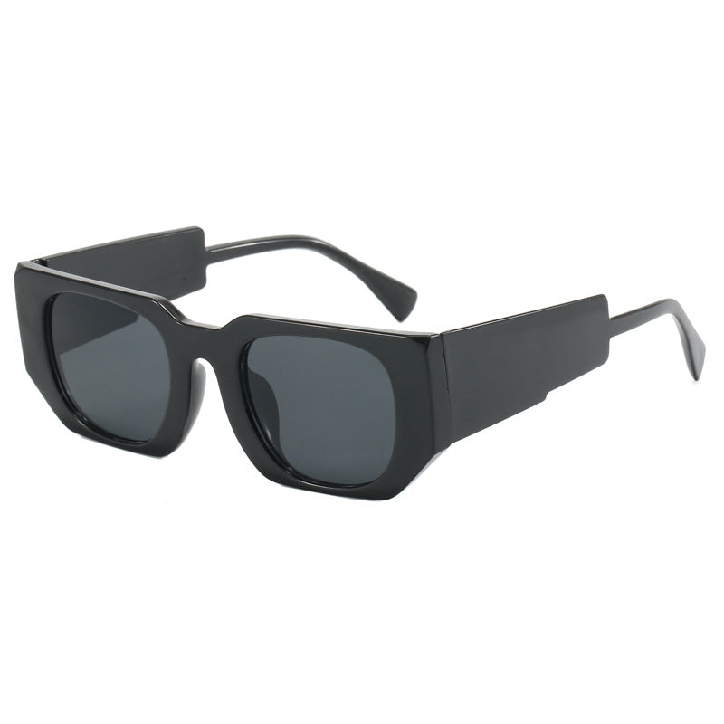 Damen geometrische Oversized-Sonnenbrille mit breitem Design Brehn
