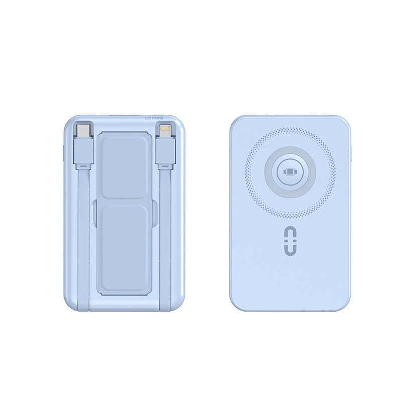 Tragbare Powerbank mit Integrierter Qi-Ladefunktion und Magnetanschluss Brehn