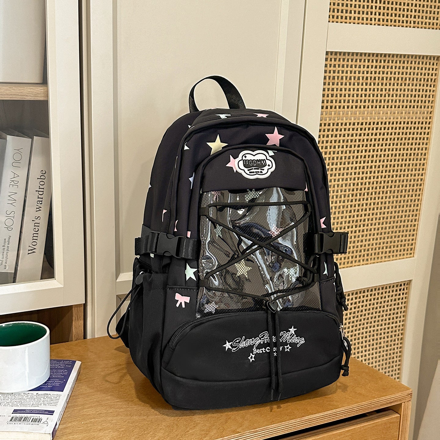 Stylische Stern-Bestickte Rucksack Brehn