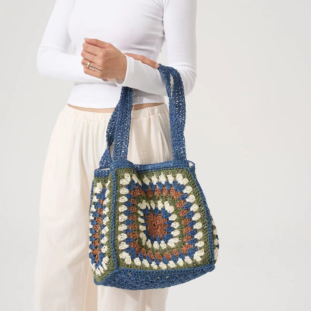 Handgefertigte Strandtasche Im Geometrischen Design Brehn