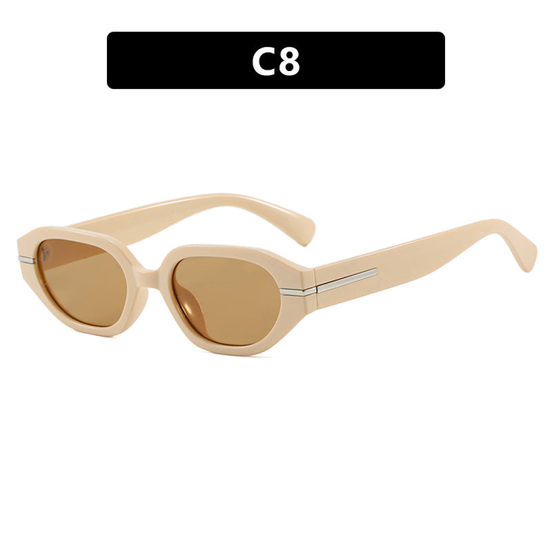 Damen stilvolle geometrische Sonnenbrille mit verspiegelten Gläsern und einzigartigem Rahmen Brehn