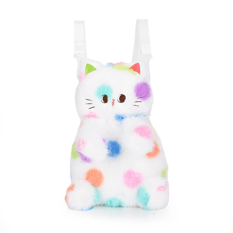 Plüsch Tasche mit Verspieltem Katzenmotiv Brehn
