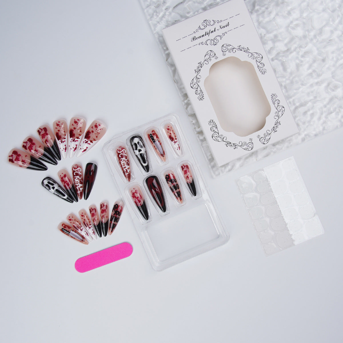 Halloween Kunstnagelset mit Gruseldesign Brehn