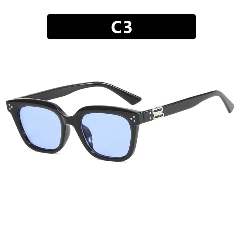 Damen modische quadratische Sonnenbrille mit stylishem Rahmen und braunen Gläsern Brehn