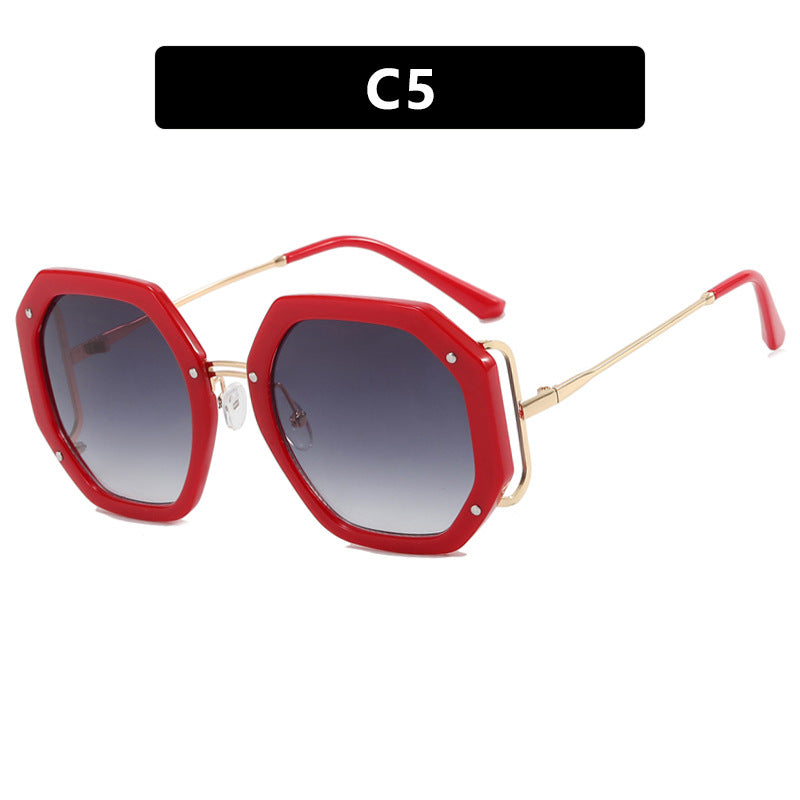 Damen stilvolle achtkantige Sonnenbrille mit UV-Schutz und elegantem Gestell Brehn
