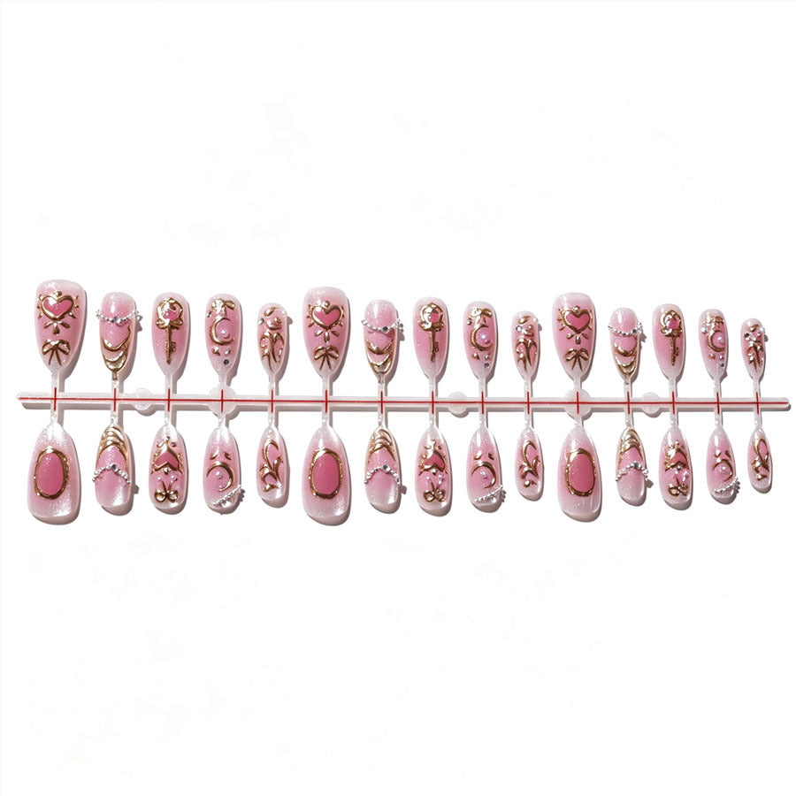Dekoratives Press-On-Nagelset mit floralen Akzenten Brehn