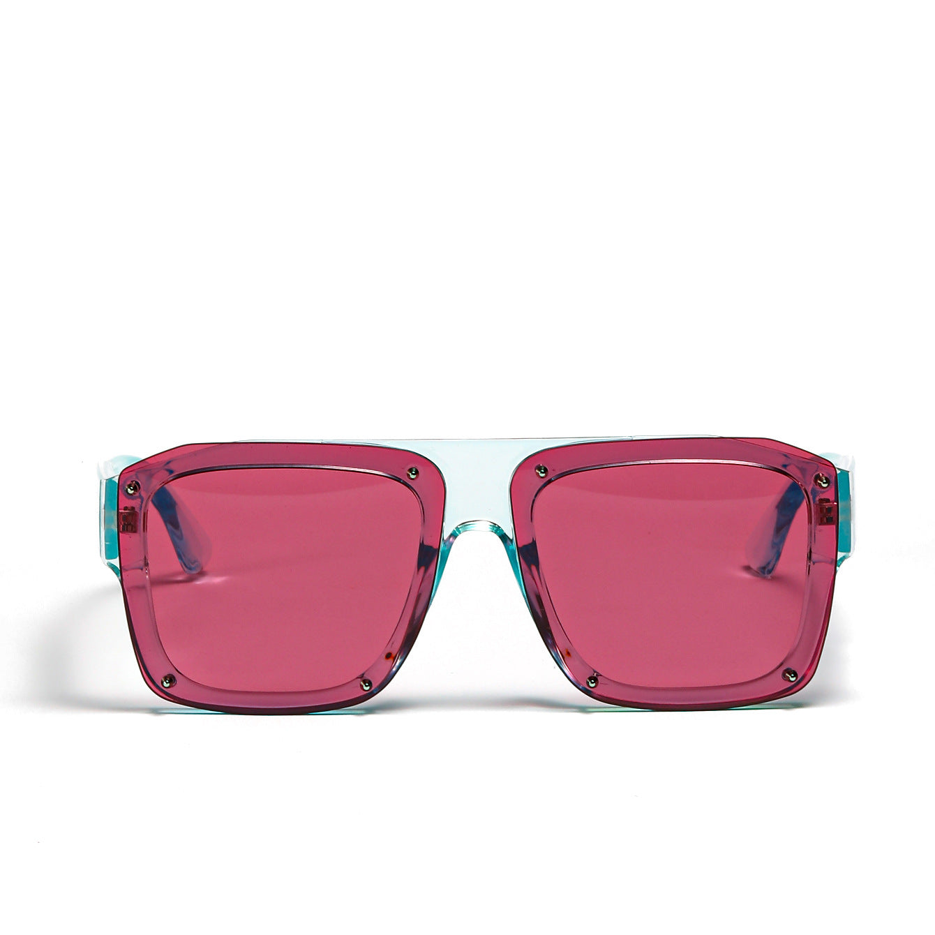 Damen Square-Sonnenbrille mit modischem transparentem Rahmen Brehn