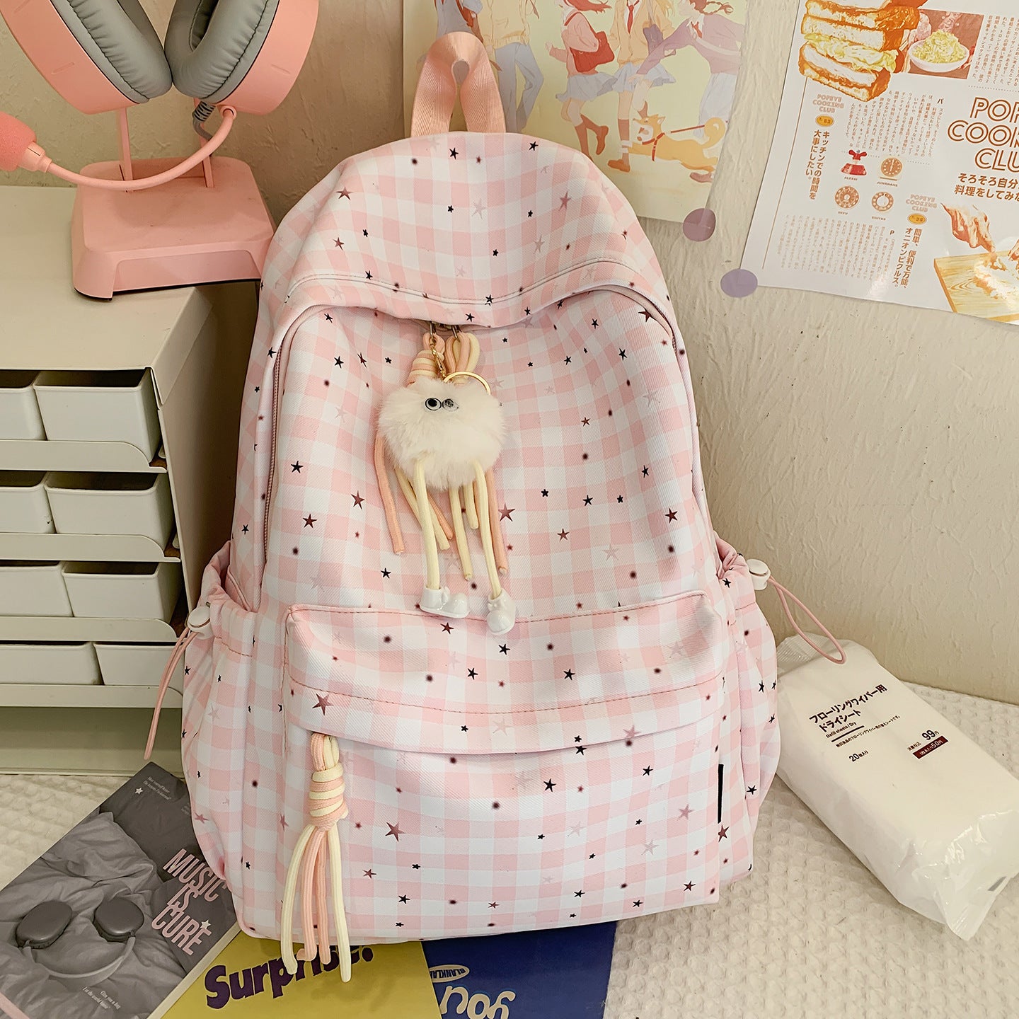 Vielseitiger kariert Muster Rucksack Brehn