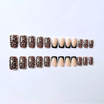 Statement Leopardenmuster Nagelkunst Set