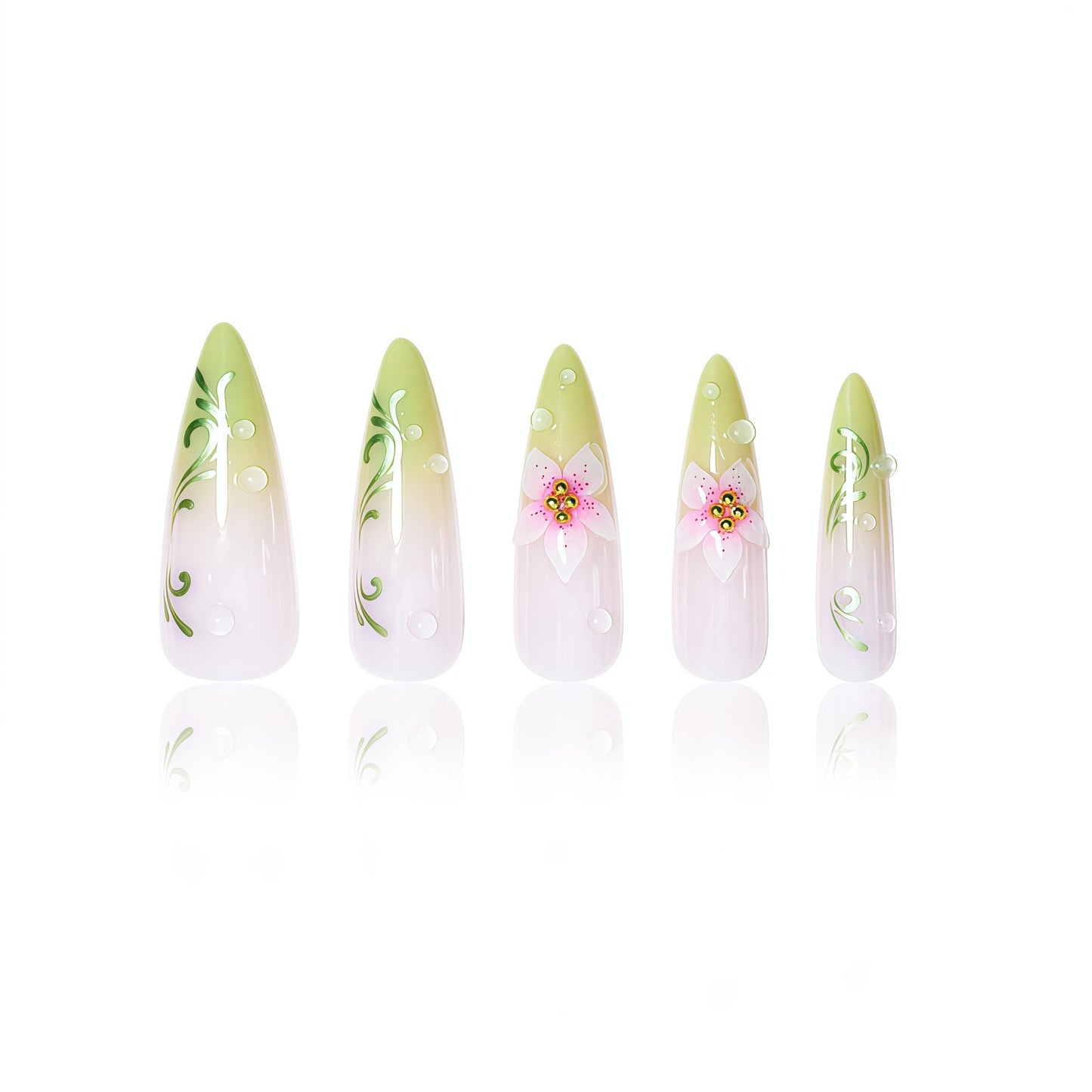 Elegante Stiletto Nagelkunst Verlängerungen Brehn