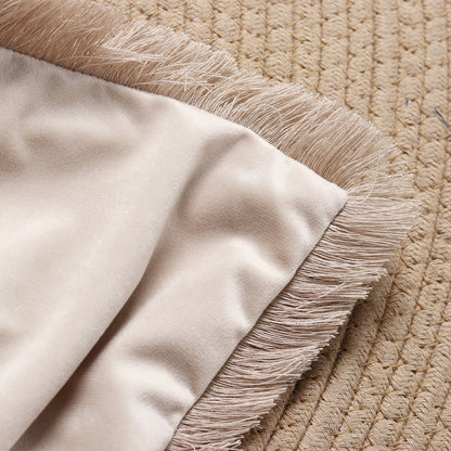 Fringed-Kante Quadrat und Lendenkissen Set