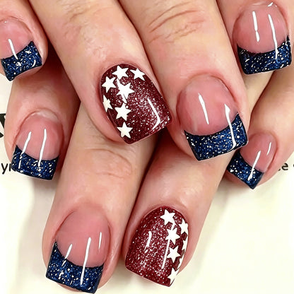 Patriotisches Glitzer-Nagelkunst-Set Brehn