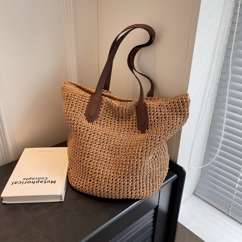 Strandtasche mit Robusten Ledergriffen Brehn