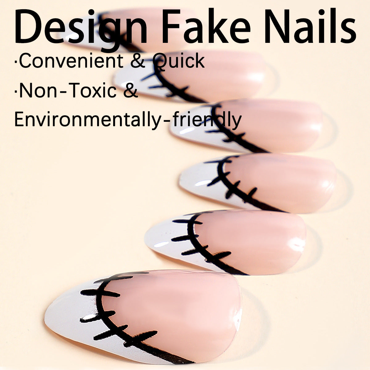 Kreatives Kunstnagelset mit originellem Näh-Design Brehn