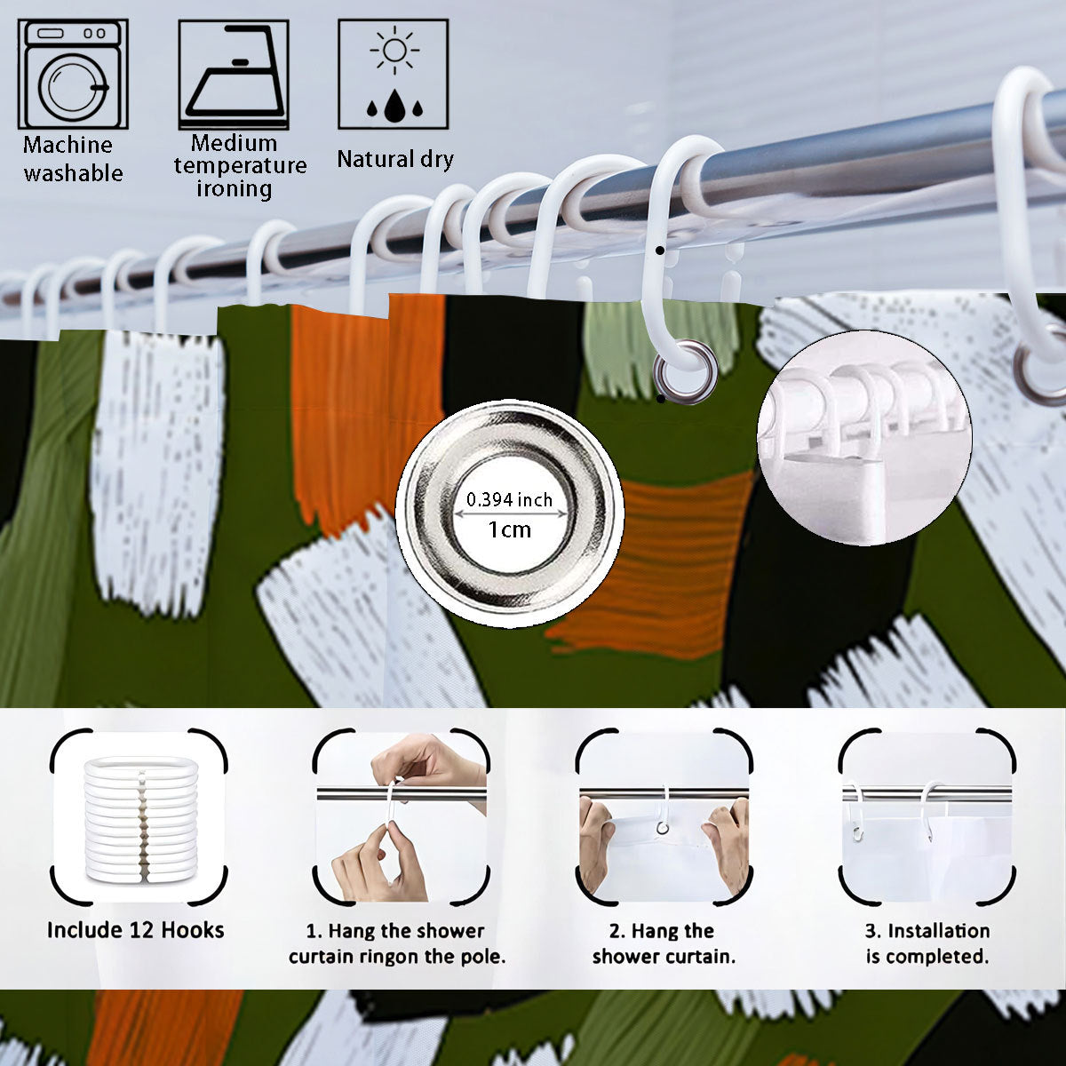 Bold Brushstroke Muster Vier-teilige Badezimmer Set Brehn