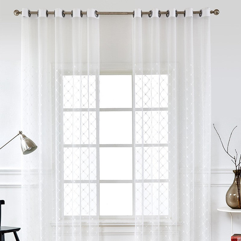 Transparenter Gardinenvorhang aus feinem Voile mit geometrischer Stickerei Brehn