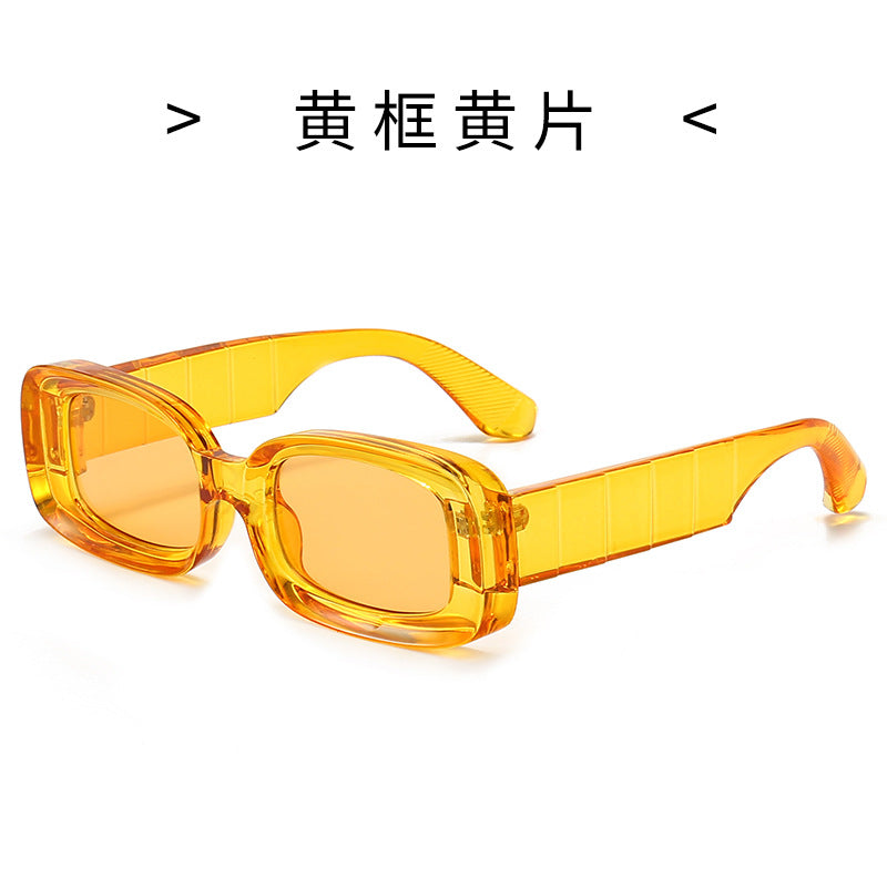 Damen Quadratische Sonnenbrille mit transparentem Rahmen Brehn