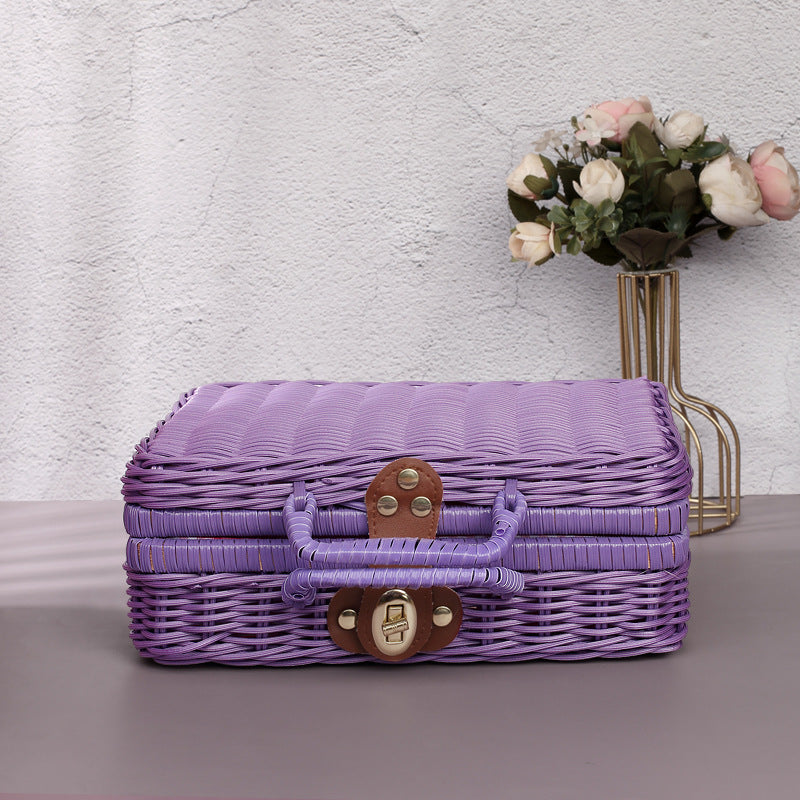 Vintage Geflochtene Rattan-Handtasche Brehn