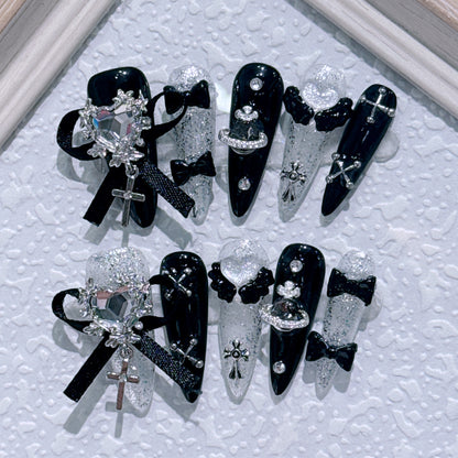 Ornate Gothic-Themen Press-On Nagelkunst Set