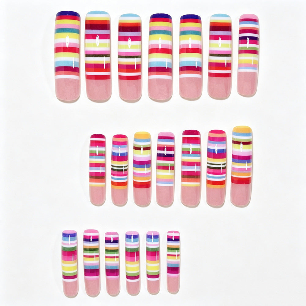Bunte gestreifte Nagelkunst Tipps Brehn