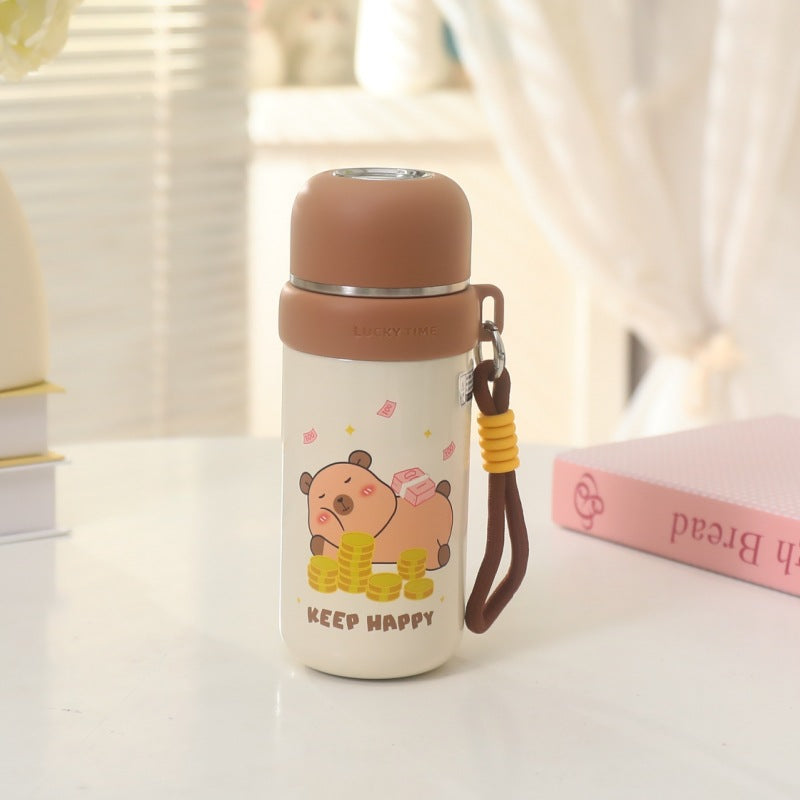 Damen Isolierte Thermosflasche mit lustigem Bärendesign Brehn