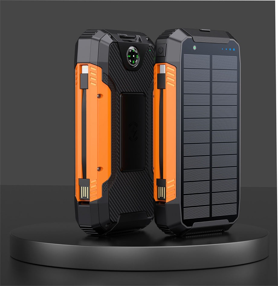 Robuste Solar Powerbank mit Integriertem Kompass und LED-Beleuchtung Brehn