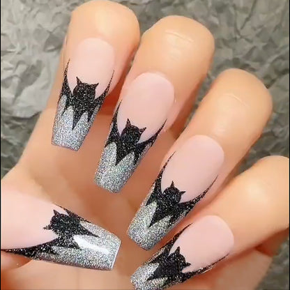 Halloween Themen Glitter Fledermaus Nagelkunst Set