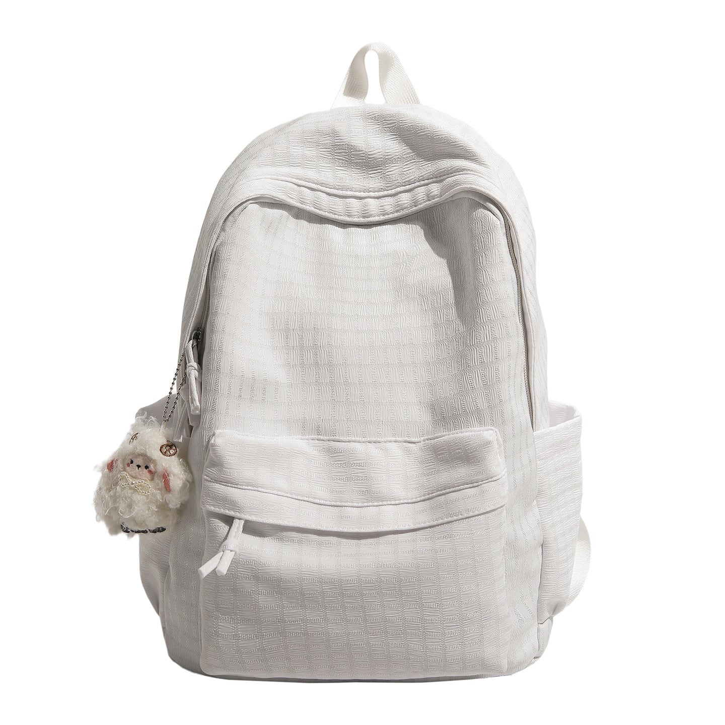 Kariertes Muster Multi-Taschen Rucksack Brehn