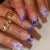 Künstlerisches Floral Press-On Nageldesign Brehn