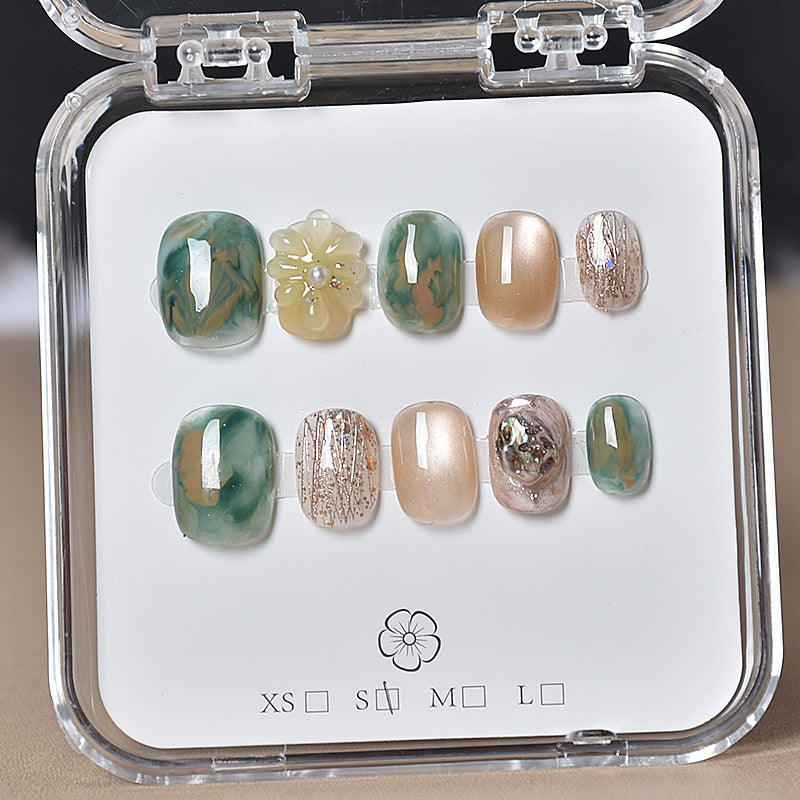 Dekorativer Floral Press-On Nagelset Brehn