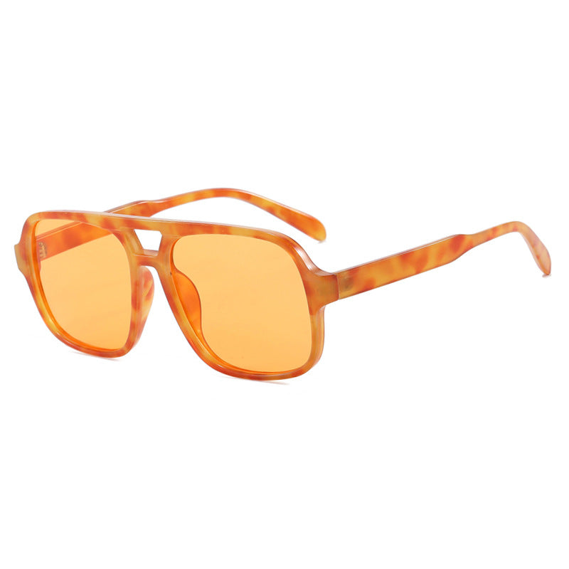 Damen moderne quadratische Sonnenbrille mit stylishem transparentem Rahmen Brehn